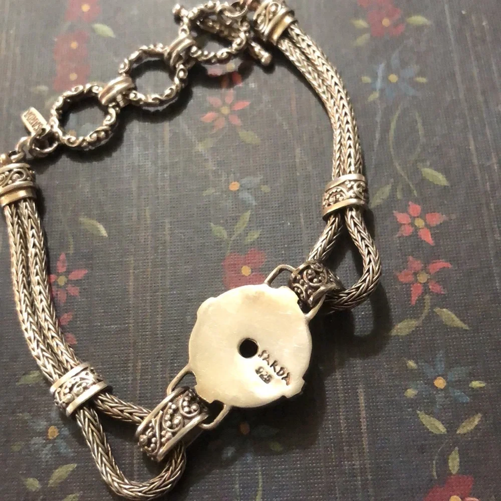 SARDA STERLING SILVER ADJUSTABLE CLASP BANGLE BRACELET 8” - Picture 2 of 4